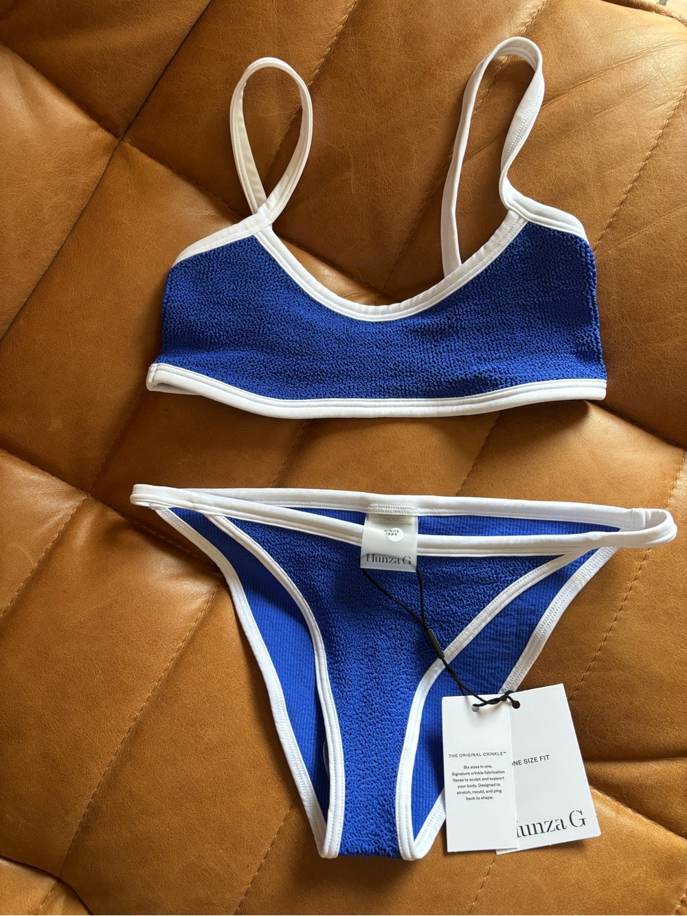Hunza G Tyler Crinkle Bikini OS NWT - Picture 5 of 8